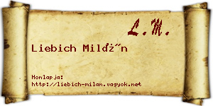 Liebich Milán névjegykártya
